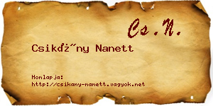 Csikány Nanett névjegykártya